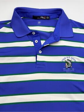 RLX Ralph Lauren 2018 U.S. Open Shinnecock Hills Golf Polo Shirt Men's XL Blue